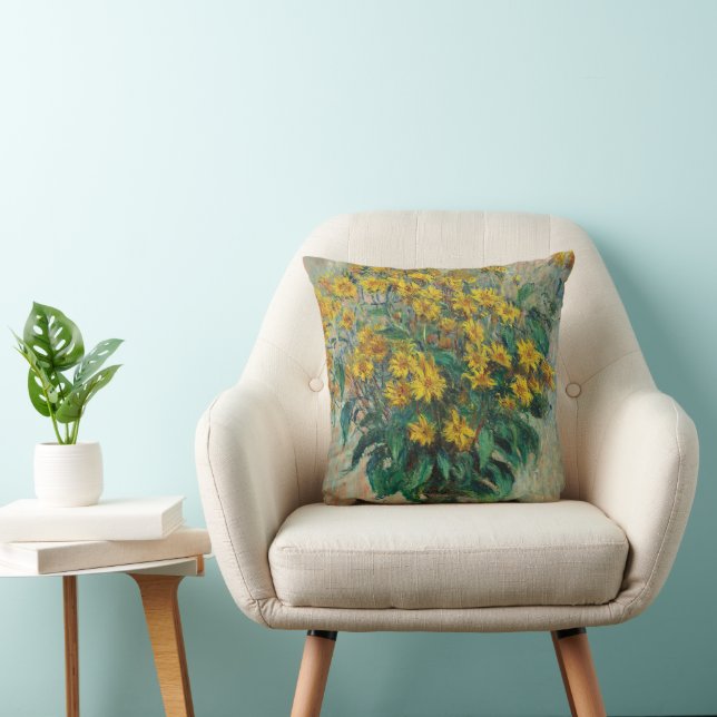 Jerusalem Artichoke Flowers by Claude Monet Cushion (Chair)