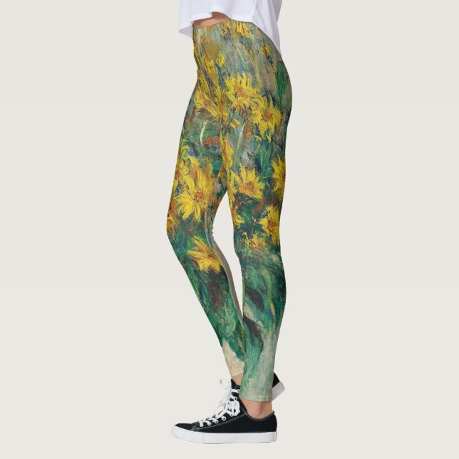 Jerusalem Artichoke Flowers by Claude Monet Leggings (Left)