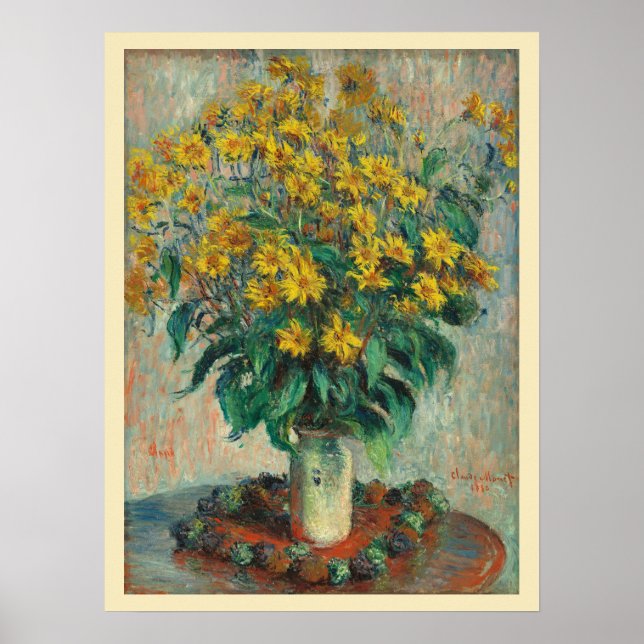 Jerusalem Artichoke Flowers by Claude Monet Poster (Front)