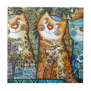 Jerusalem cats tile