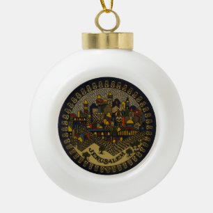 Jerusalem Ceramic Ball Christmas Ornament