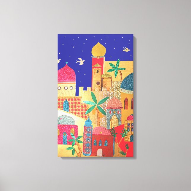 Jerusalem City Colourful Art Canvas Print (Front)