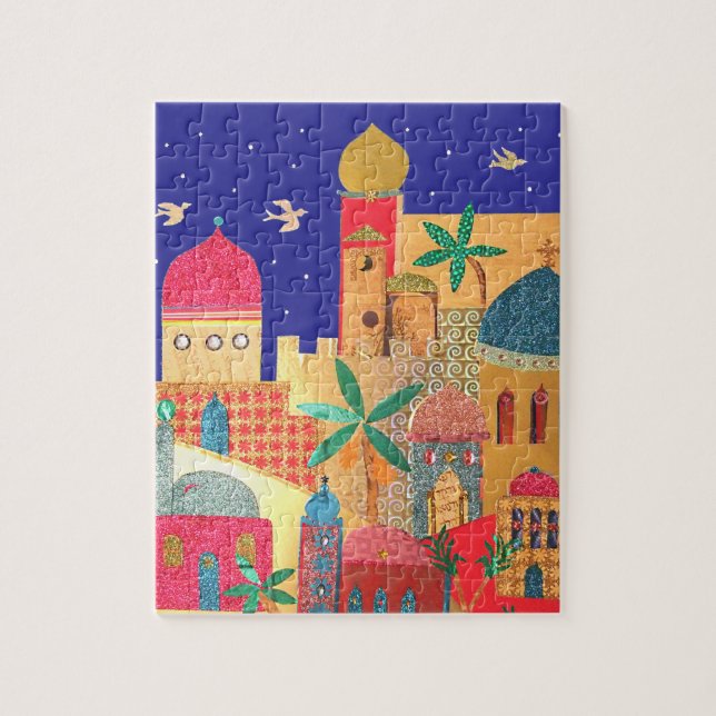 Jerusalem City Colourful Art Jigsaw Puzzle (Vertical)