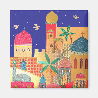 Jerusalem City Colourful Art Magnet