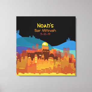 JERUSALEM CITY of GOLD Bat Mitzvah Sign-In Board Canvas Print