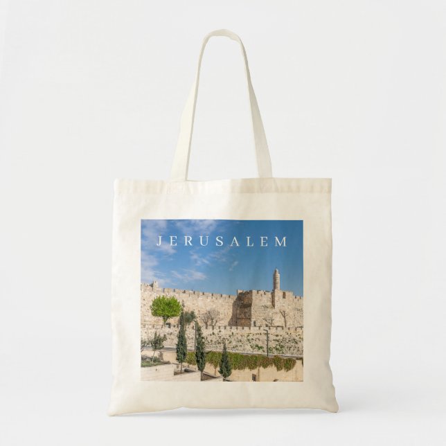 Jerusalem City Walls view tote bag (Front)