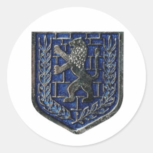 Jerusalem Crest Blue Classic Round Sticker