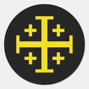 Jerusalem cross classic round sticker