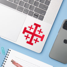 Jerusalem Cross Deus Vult Christian Sticker 