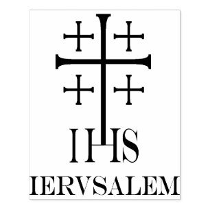 Jerusalem Cross  IHS  Rubber Stamp