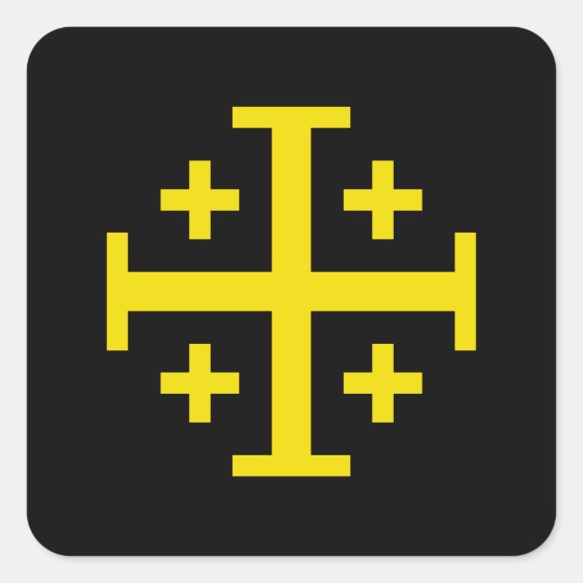 Jerusalem cross square sticker (Front)