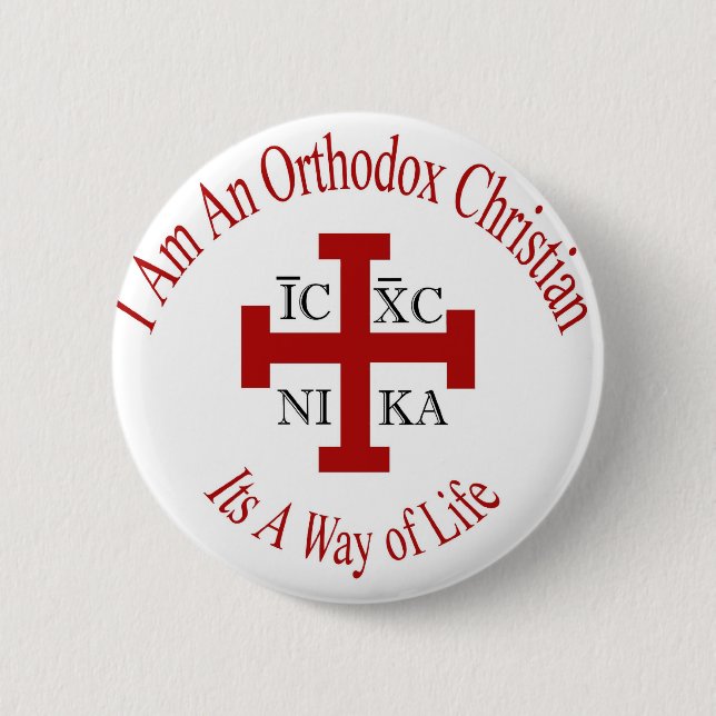 Jerusalem Cross Way of Life 6 Cm Round Badge (Front)