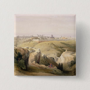 Jerusalem from the Mount of Olives, April 8th 1839 15 Cm Square Badge