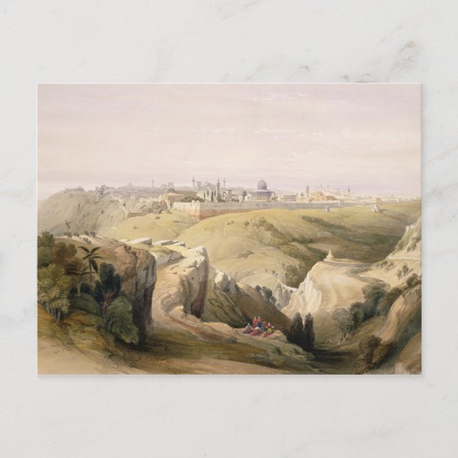 Jerusalem from the Mount of Olives, April 8th 1839 Postcard (Front)