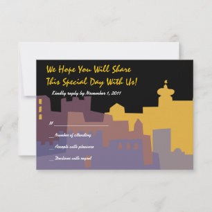 Jerusalem Holy City Bar Bat Mitzvah reply card