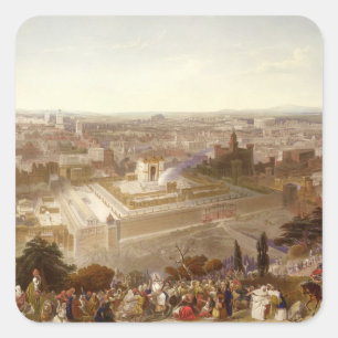 Jerusalem in her Grandeur, engraved by Charles Mot Square Sticker