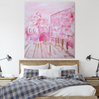 Jerusalem in Pink and Gold canvastavla Canvas Print