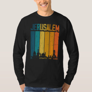 Jerusalem Israel Retro Vintage Sunset Skyline Jeru T-Shirt