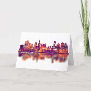 Jerusalem Israel Skyline Holiday Card