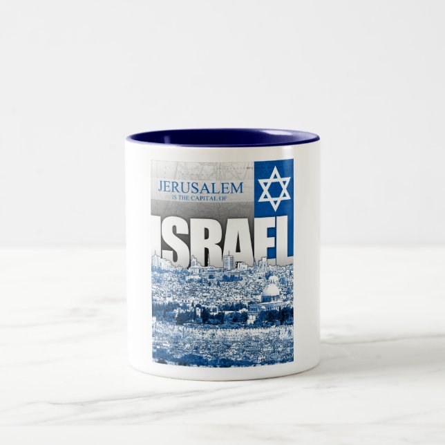 Jerusalem, Israel Two-Tone Coffee Mug (Center)