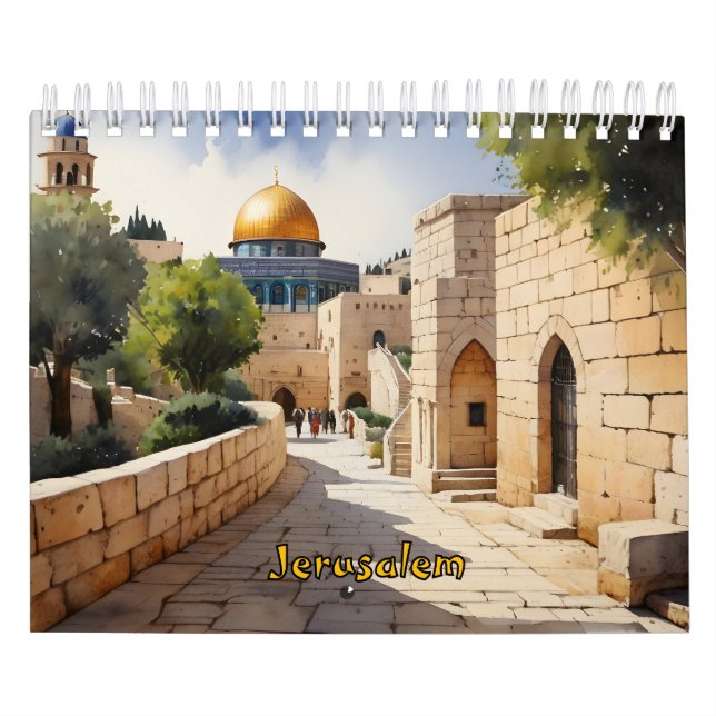 Jerusalem Israel watercolor art Calendar (Cover)
