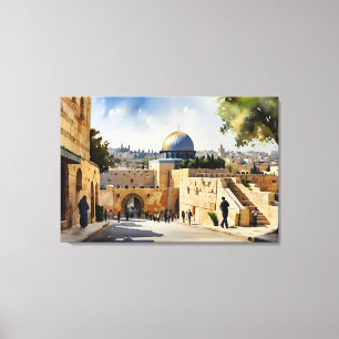 Jerusalem Israel watercolor art Canvas Print