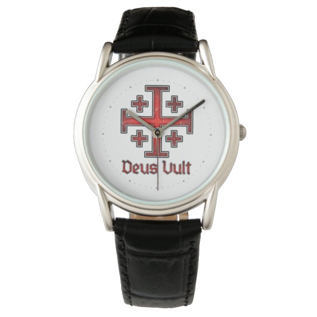 Jerusalem Knight Templar Crusader Cross Christian Watch (Front)