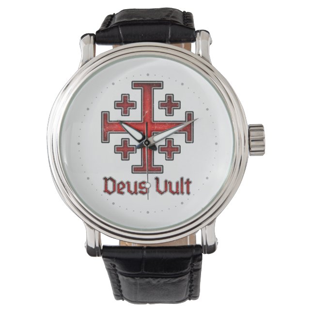 Jerusalem Knight Templar Crusader Cross Christian Watch (Front)