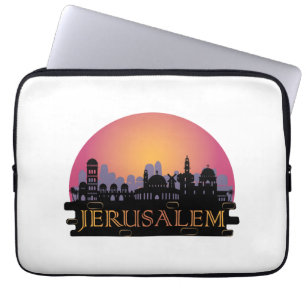 Jerusalem Old City Skyline - Israel Travel Laptop Sleeve