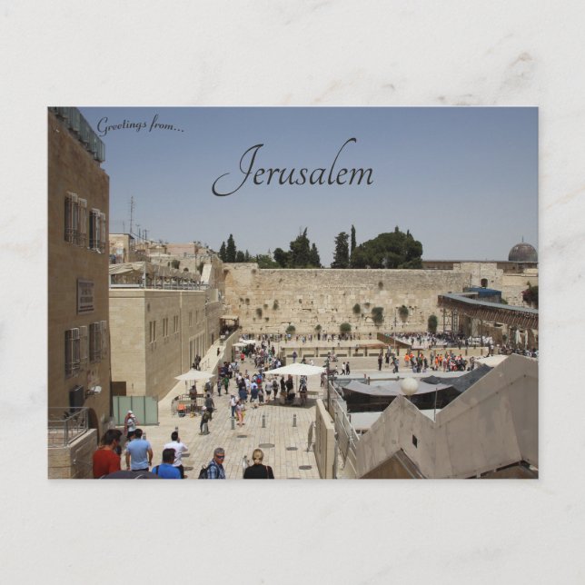 Jerusalem Old City Western Wall Wailing Wall Postcard (Front)