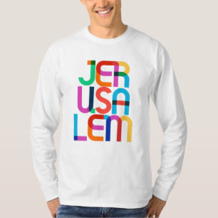 Jerusalem Palestine Israel Pop Art Letters T-Shirt