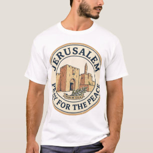 Jerusalem Pray for the Peace Psalm 122:6 Stamp T-Shirt