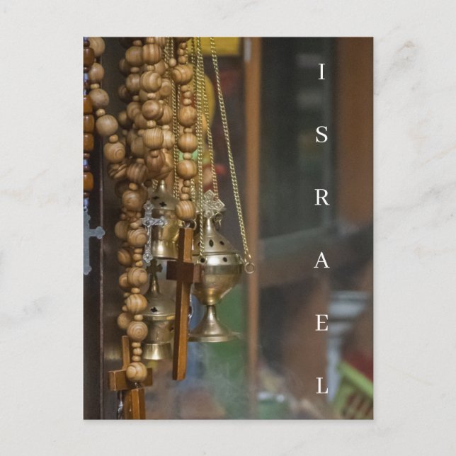Jerusalem rosaries and crosses up close postcard (Front)