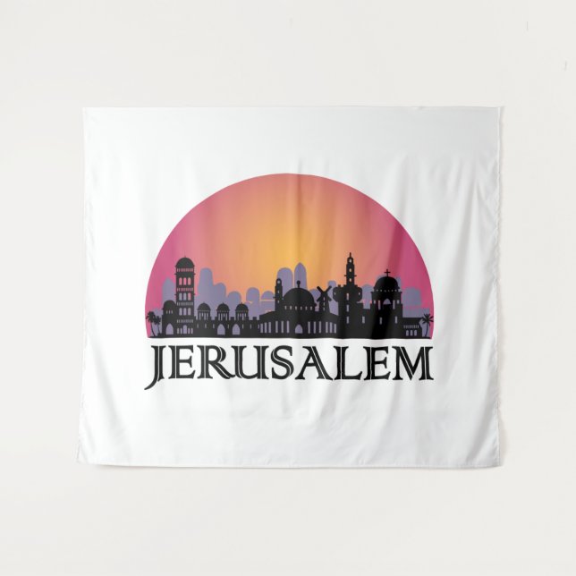 Jerusalem Skyline - Israel Travel Tapestry (Front (Horizontal))