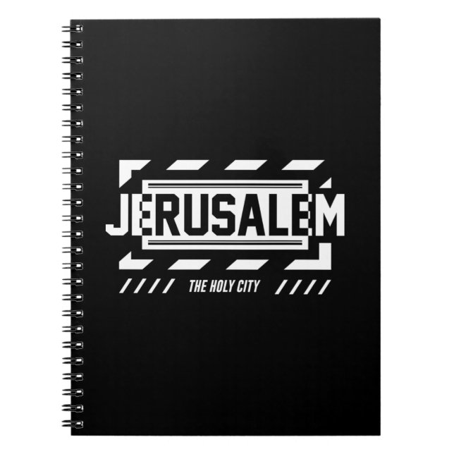Jerusalem The Holy City Urban Typography Design Notebook (Front)