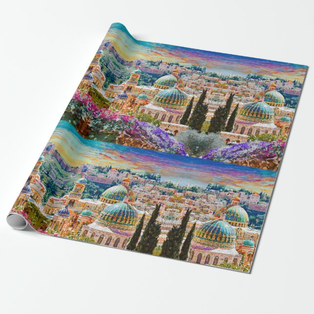 Jerusalem, The Holy City Wrapping Paper (Unrolled)