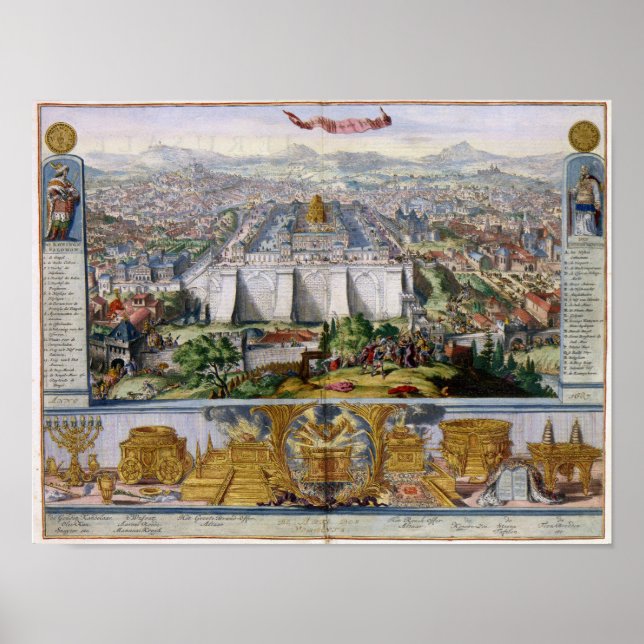 Jeruselem and the Temple 1687 Antique Panorama Poster (Front)