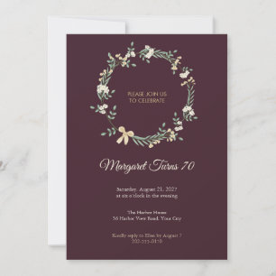 Jessamine Wreath 70th Birthday Invitation