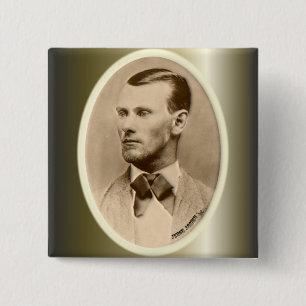 Jesse James Outlaw Bank Robber 15 Cm Square Badge