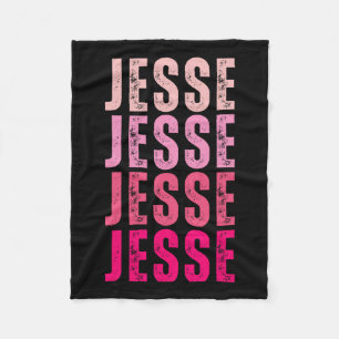 Jesse Personalised Name I Love Jesse Vintage  Fleece Blanket