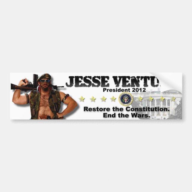 Jesse Ventura 2012 - Restore the Constitution Bumper Sticker (Front)