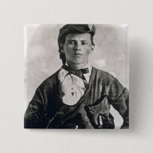 Jesse Woodson James (b/w photo) 15 Cm Square Badge