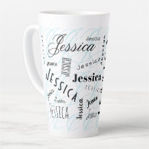 Jessica Custom Name Black White Blue