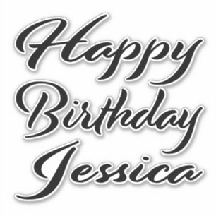 Jessica Name Vorname black Sticker Geburtstag