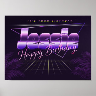 Jessie Name Vorname lila retro Poster Geburtstag