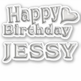 Jessy Happy Birthday silver Sticker