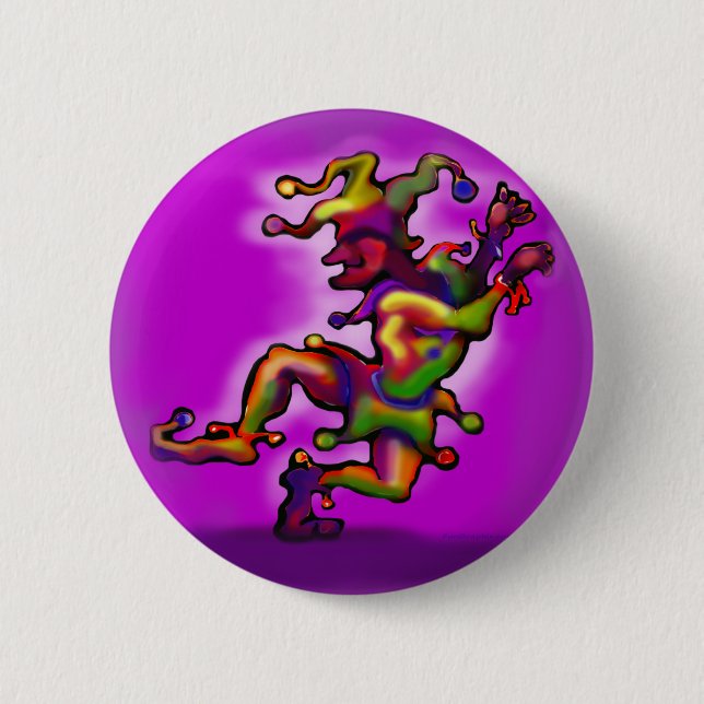 Jester 6 Cm Round Badge (Front)