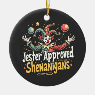 Jester Approved Shenanigans Circus Clown  Ceramic Tree Decoration