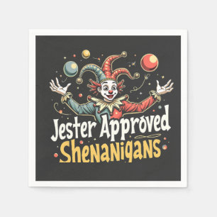 Jester Approved Shenanigans Circus Clown Napkin