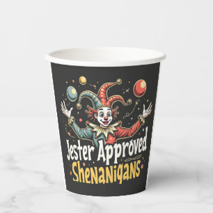 Jester Approved Shenanigans Circus Clown Paper Cups